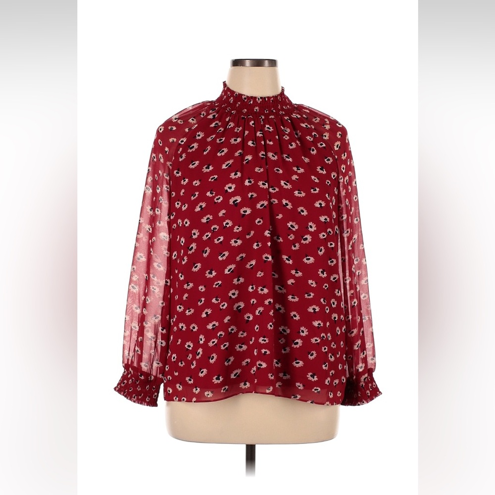 Madewell Seattle Floral Smocked-Neck Blouse